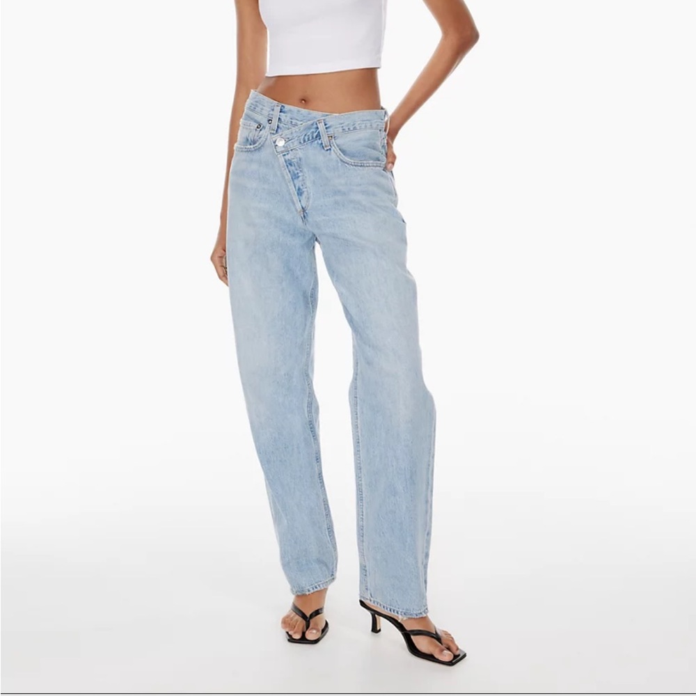 Agolde Light Wash High-Rise Straight Jeans